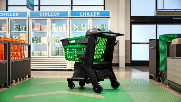 Amazon is rolling out grocery carts that let shoppers skip checkout lines