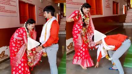 Couple Targets! Groom takes aashirwaad from bride at marriage ceremony, netizens applaud couple