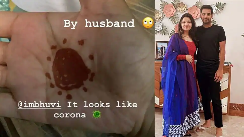 Bhuvneshwar Kumar will get trolled by spouse for ‘corona’ mehndi construct – Examine out