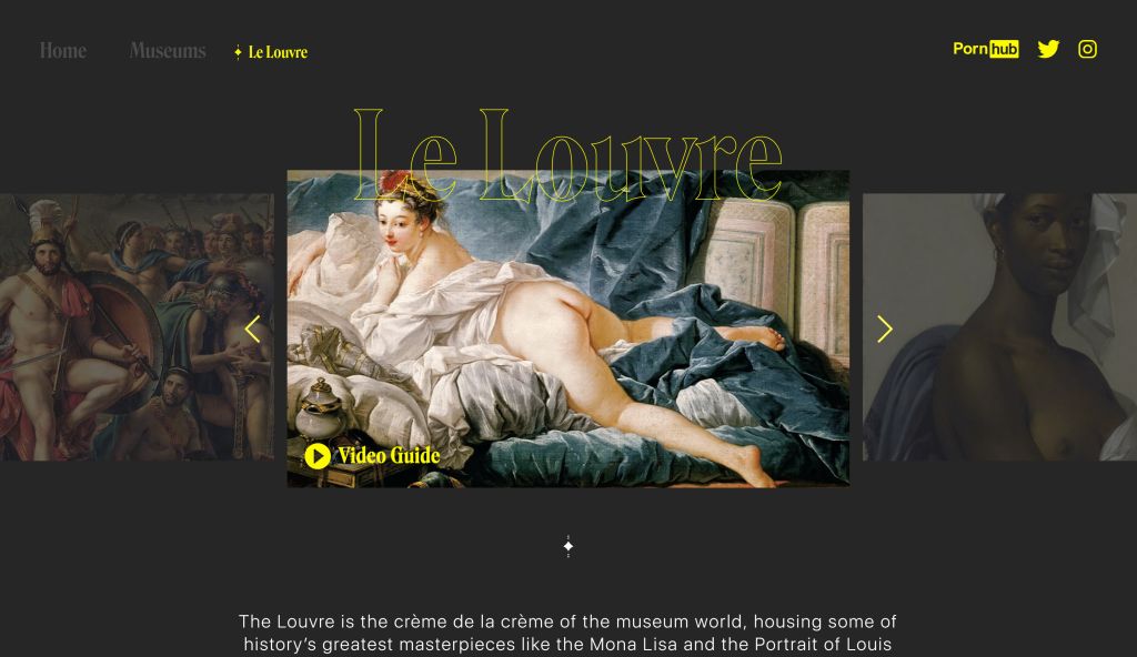 PornHub has launched a museum records for classical nudes