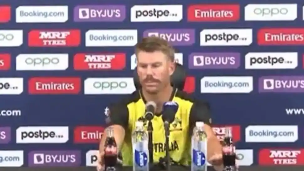 T20 World Cup: Warner does a Ronaldo, eliminates Coca-Cola bottle at press convention