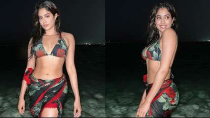 Janhvi Kapoor flaunts her curves in floral bikini, offers a tantalizing twist to ‘lungi dance’