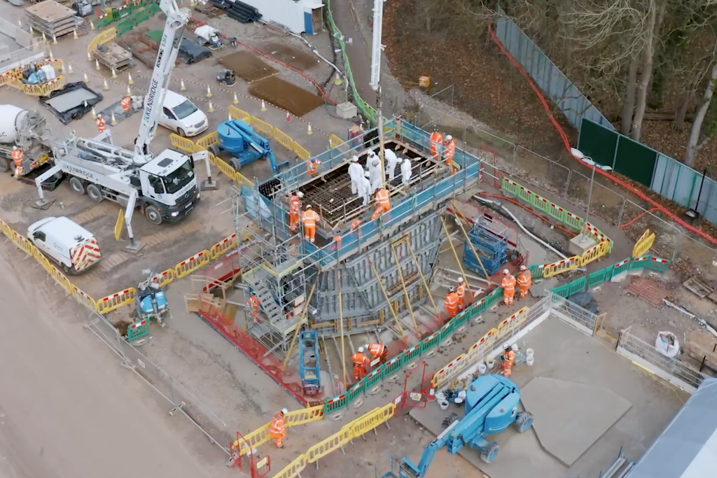 First pier solid for Colne Valley viaduct [– with video]