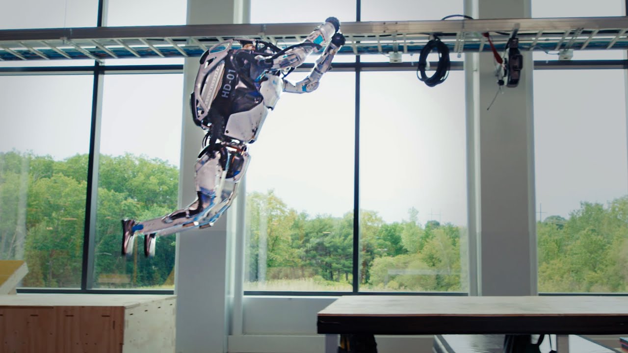 Boston Dynamics’ Atlas robotic doing parkour