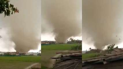 Twister in Barpeta district sooner than cyclone hits Assam, compare video
