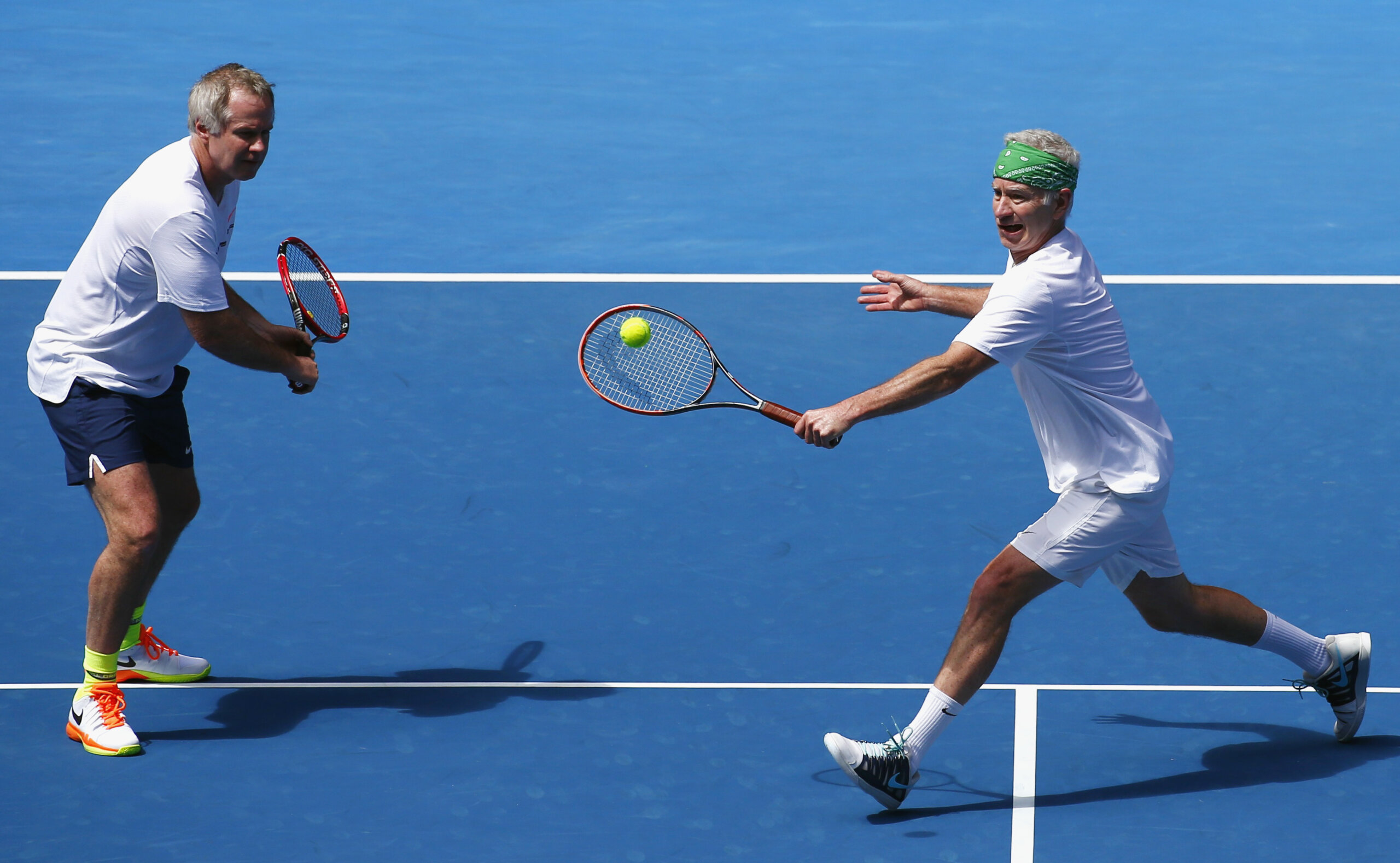 John McEnroe is taking part in tennis against a virtual version of himself on ESPN+