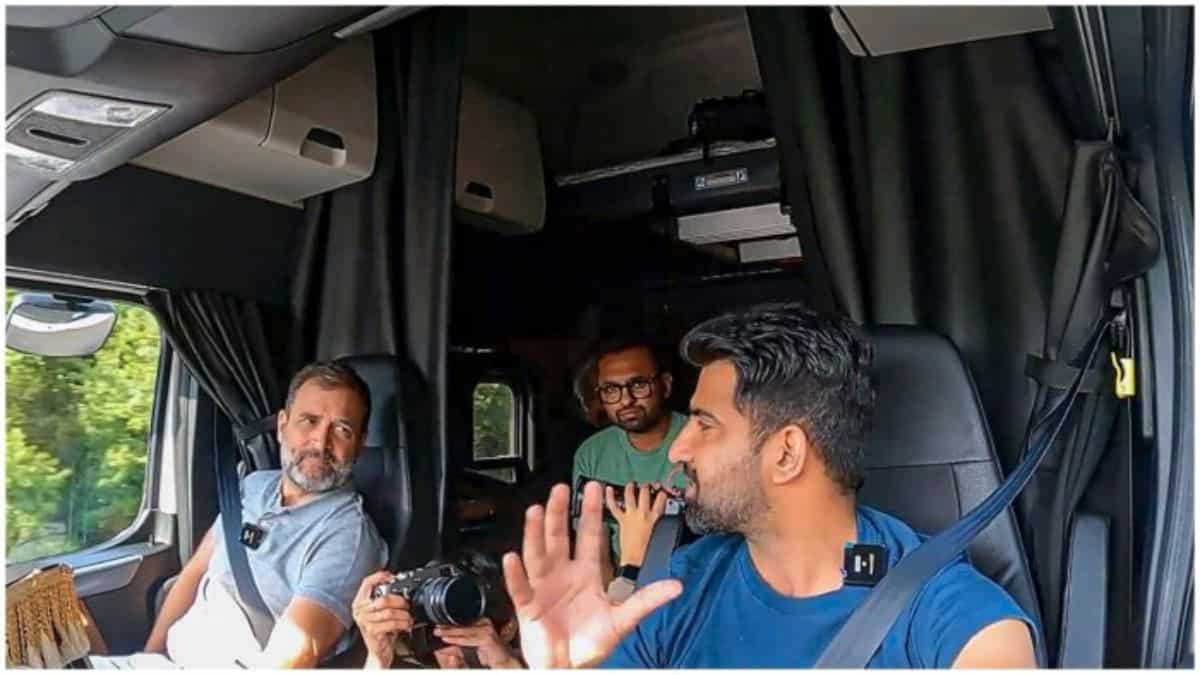 Rahul Gandhi embarks on truck amble in US, engages in candid dialog with driver