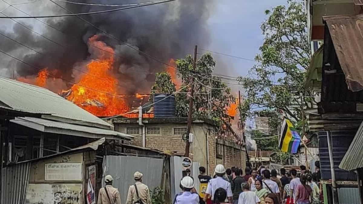 Manipur violence: Union ministers’ dwelling station on fire by arsonists