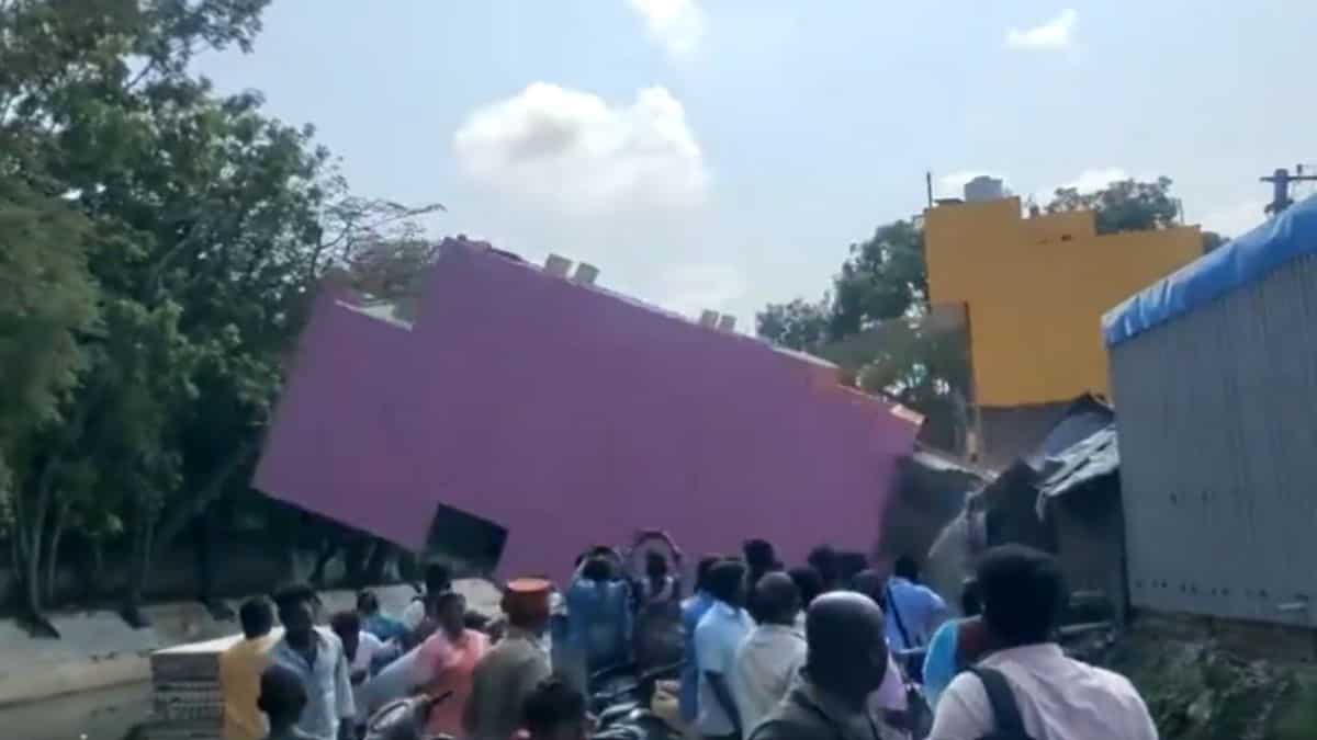 WATCH | A number of structures fall down in Puducherry’s Attupatti resulting from drainage work