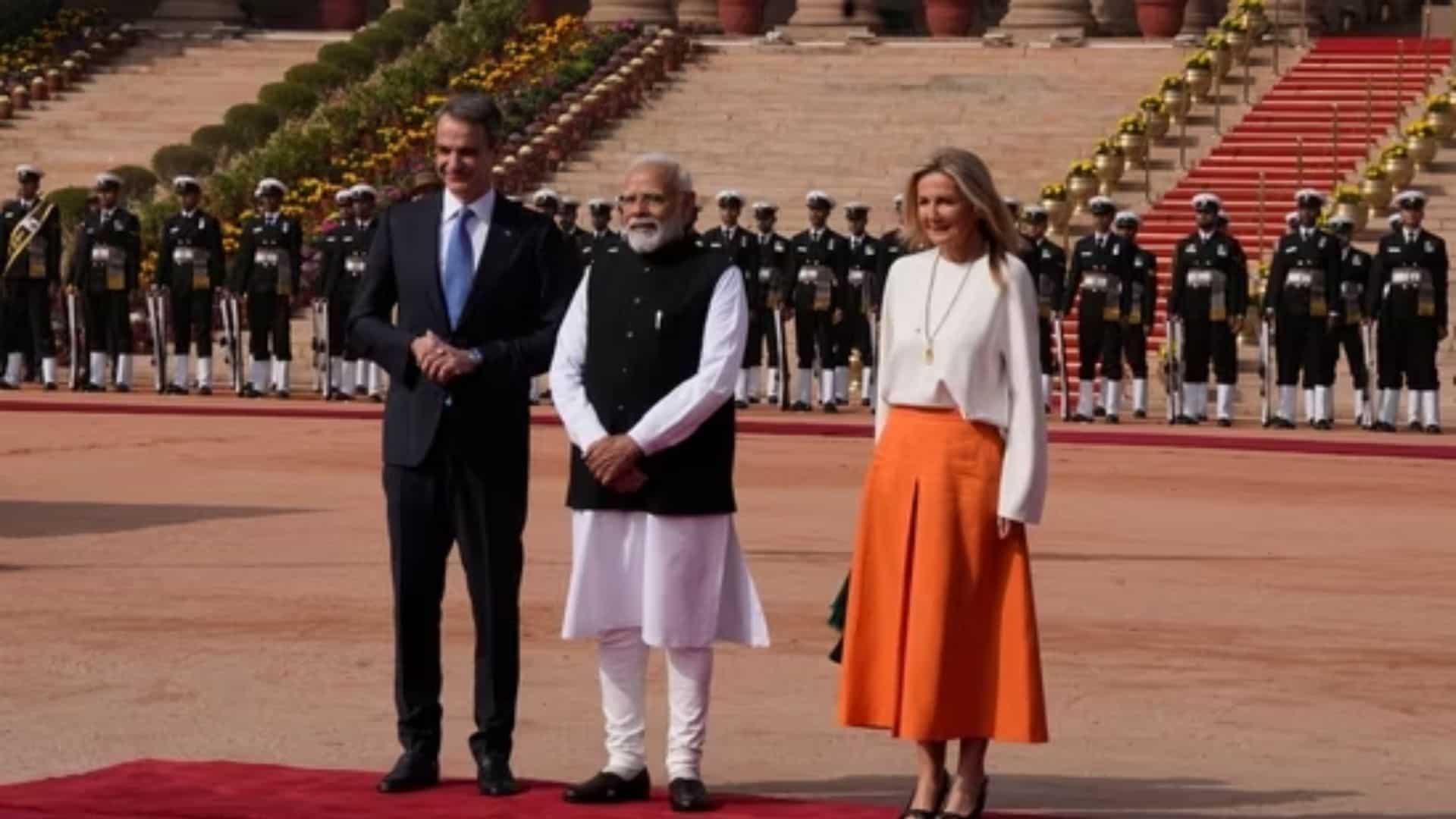 India: Greek PM Kyriakos Mitsotakis meets PM Modi, receives ceremonial welcome at Rashtrapati Bhavan