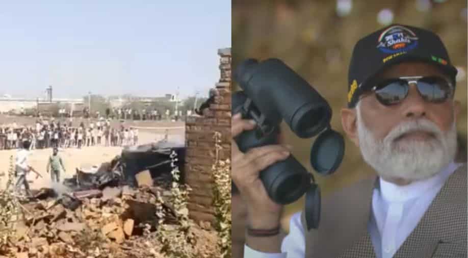 IAF jet crashes in Jaisalmer, pilot ejects safely; PM Modi witnesses tri-carrier ‘Bharat Shakti’ exercise