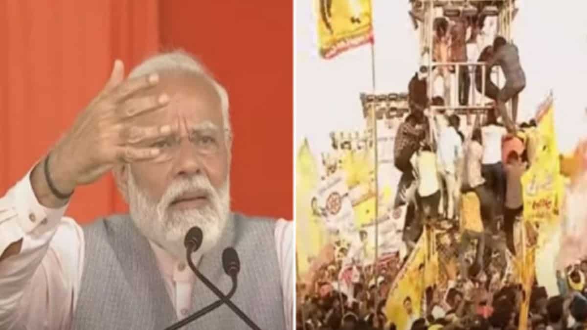 Explore: PM Modi urges folk to climb down from light tower all over rally in Andhra Pradesh