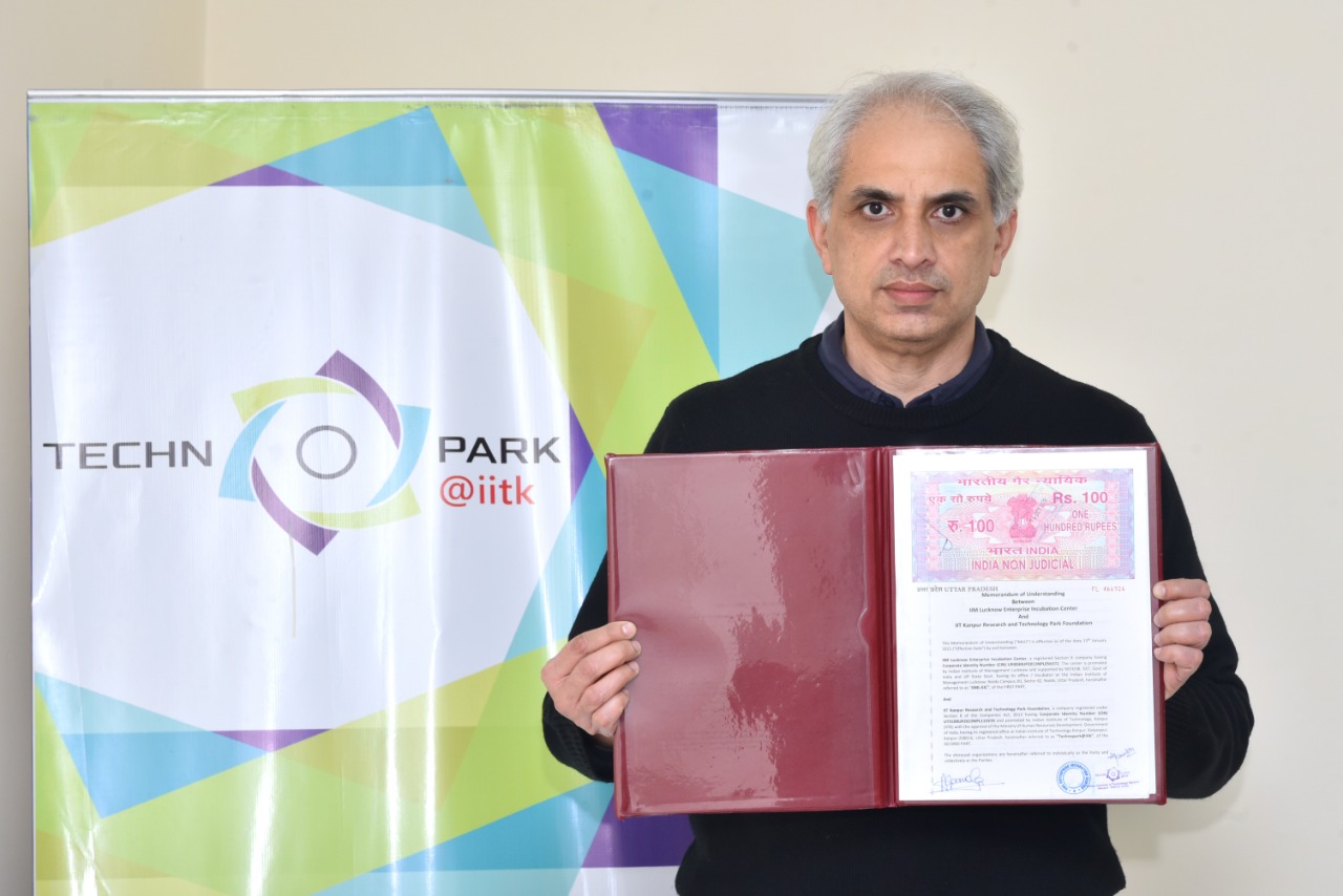 IIT Kanpur Research and Technology Park and IIM Lucknow Enterprise Incubation Centre sign an MoU to boost the innovative start-up ecosystem in the country