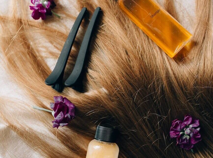 hair products laying on a hair