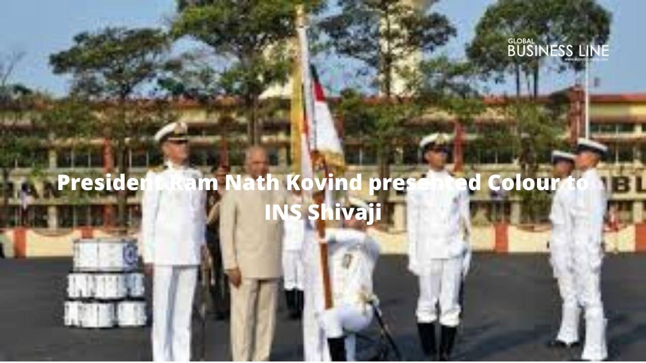 President Ram Nath Kovind presented Colour to INS Shivaji